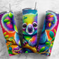 Cartoon koala 20oz Sublimation Tumbler Designs, Colorful rainbow 9.2 x 8.3” Straight Skinny Tumbler Wrap PNG