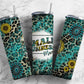 Cheetah sunflower 20oz Sublimation Tumbler Designs, Small business 9.2 x 8.3” Straight Skinny Tumbler Wrap PNG