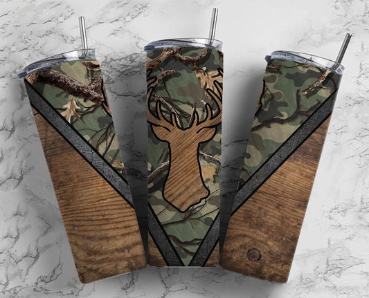 Camo Deer Hunting 20oz Sublimation Tumbler Designs, Woodgrain Man 9.2 x 8.3” Straight Skinny Tumbler Wrap PNG 96 (2023-04-18 07.47.07)