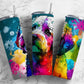 Rainbow dog 20oz Sublimation Tumbler Designs, alcohol ink 9.2 x 8.3” Straight Skinny Tumbler Wrap PNG