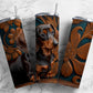 Tooled leather dachshund 20oz Sublimation Tumbler Designs, Engraved leather 9.2 x 8.3” Straight Skinny Tumbler Wrap PNG