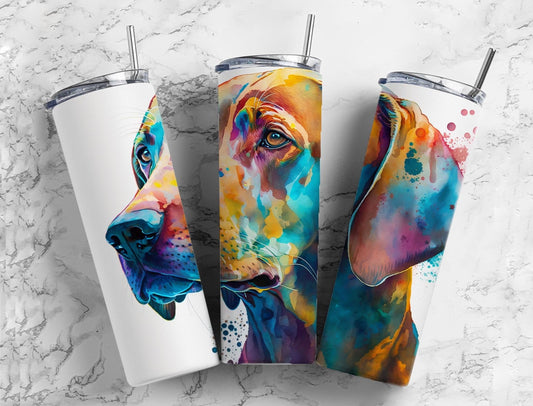 Big Dog 20oz Sublimation Tumbler Designs, Alcohol Ink Watercolor 9.2 x 8.3” Straight Skinny Tumbler, Tumbler Wrap PNG