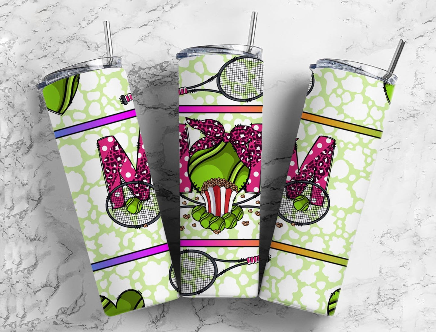 Tennis mom 20oz Sublimation Tumbler Designs, tennis racquet 9.2 x 8.3” Straight Skinny Tumbler Wrap PNG