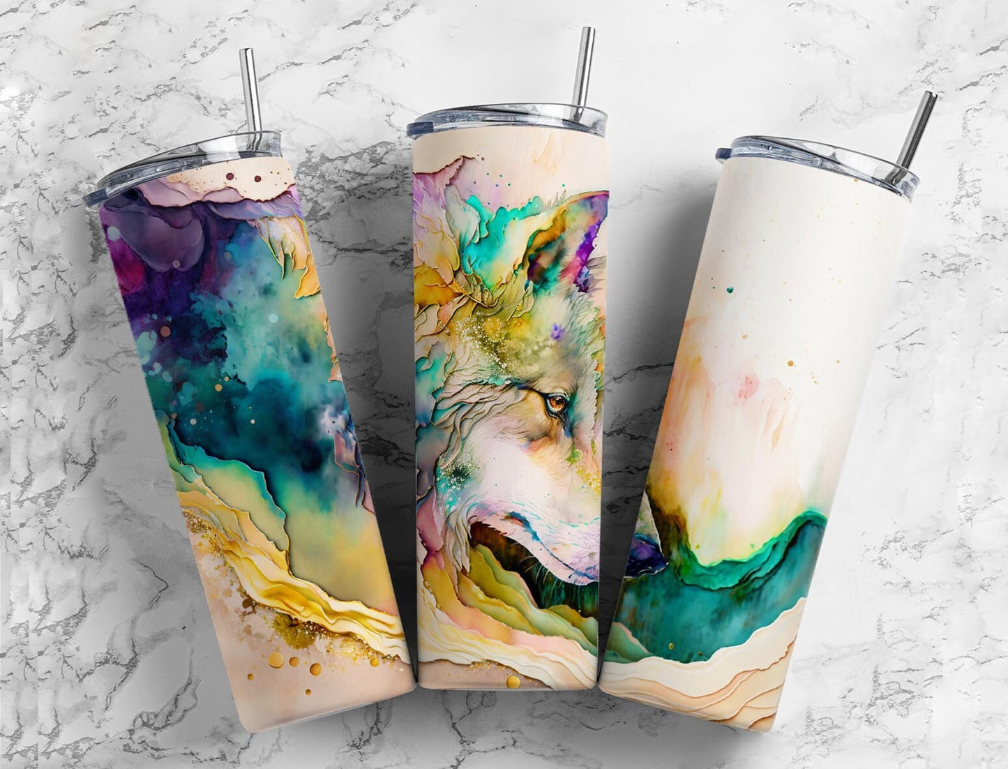 Watercolor Beach 20oz Sublimation Tumbler Designs, Waves Abstract 9.2 x 8.3” Straight Skinny Tumbler, Tumbler Wrap PNG