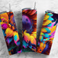 Colorful sunflower 20oz Sublimation Tumbler Designs, Sunflower floral 9.2 x 8.3” Straight Skinny Tumbler Wrap PNG