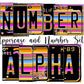 Serape Number Plate Alphabet Uppercase Numbers PNG, Pink Orange Alphabet PNG Digital Download