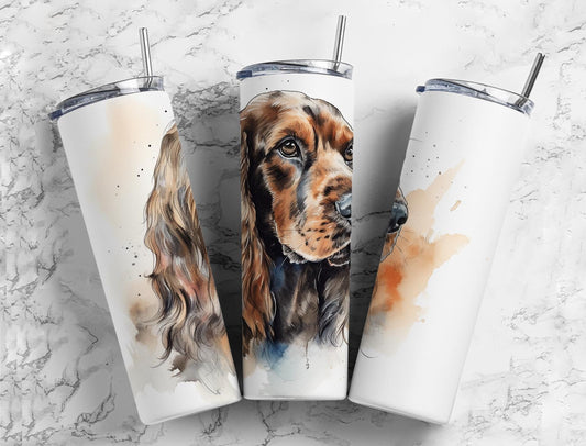 Cocker spaniel 20oz Sublimation Tumbler Designs, Dog 9.2 x 8.3” Straight Skinny Tumbler Wrap PNG