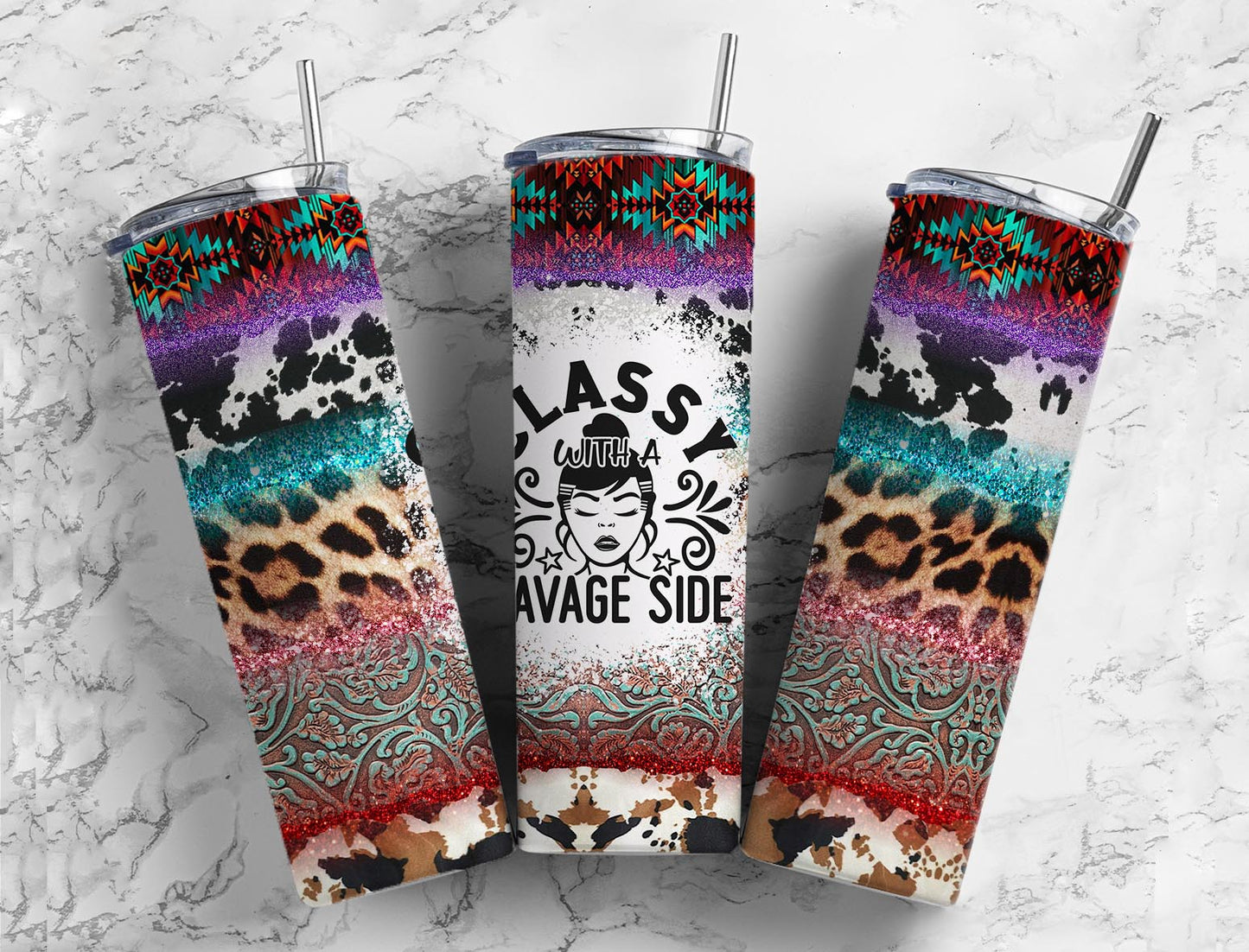 Classy with A Savage Girl  20oz Sublimation Tumbler Designs, Classy  9.2 x 8.3”  Tumbler Png, Digital Download