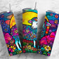 Rainbow sheep 20oz Sublimation Tumbler Designs, Colorful neon 9.2 x 8.3” Straight Skinny Tumbler Wrap PNG