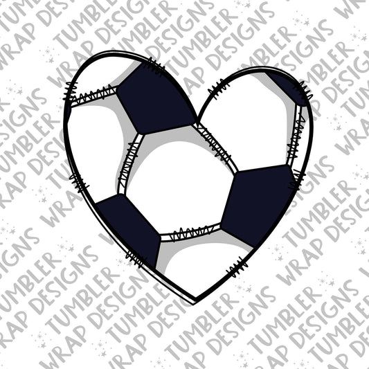 Soccer ball Sublimation PNG Design, Love heart Digital Download PNG File, Commercial Use