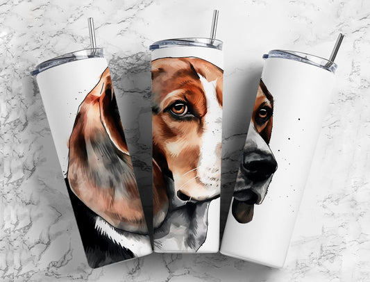 Beagle dog 20oz Sublimation Tumbler Designs, Neutral 9.2 x 8.3” Straight Skinny Tumbler Wrap PNG