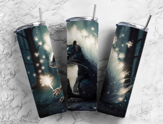 Squirrel 20oz Sublimation Tumbler Designs, Dark forest 9.2 x 8.3” Straight Skinny Tumbler Wrap PNG