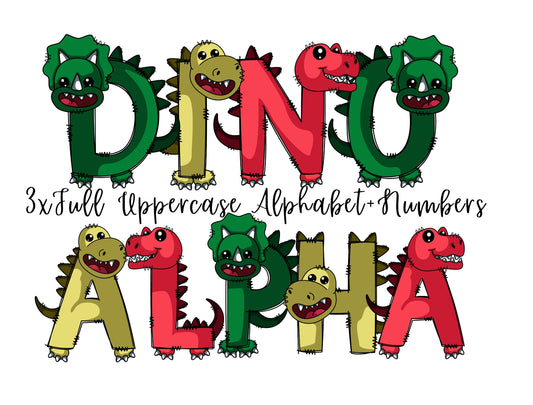 Dinosaur Doodle Letters, Dino Alphabet, Dinosaur Alphabet PNG, Entire Doodle Alphabet Uppercase Lowercase Numbers PNG