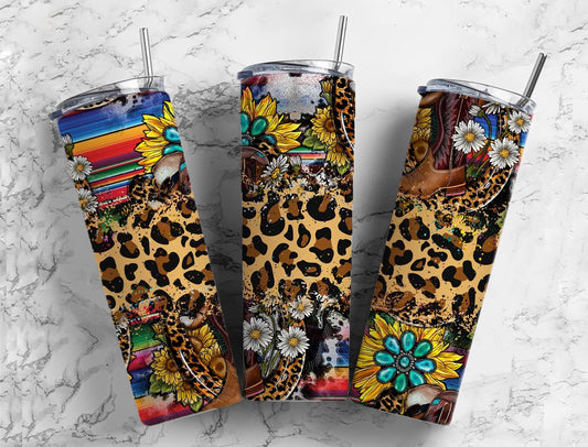 Turquoise Leopard 20oz Sublimation Tumbler Designs, Brown Leopard Print 9.2 x 8.3” Straight Skinny Tumbler Wrap, Country Western PNG (2023-04-18 16.13.15)