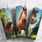 Cartoon horse 20oz Sublimation Tumbler Designs, Farm land 9.2 x 8.3” Straight Skinny Tumbler Wrap PNG