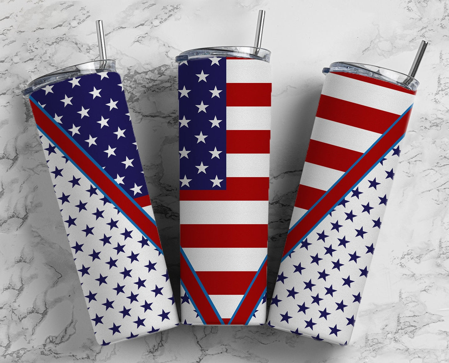 USA Flag 20oz Sublimation Tumbler Designs, American Flag 9.2 x 8.3” Straight Skinny Tumbler Wrap PNG 103