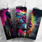 Colorful leopard 20oz Sublimation Tumbler Designs, Paint splatter 9.2 x 8.3” Straight Skinny Tumbler Wrap PNG