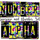 Yellow Floral Number Plate Alphabet Uppercase Numbers PNG, Pink Purple Flower Alphabet PNG Digital Download