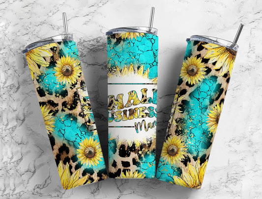 Turquoise sunflower 20oz Sublimation Tumbler Designs, Small business 9.2 x 8.3” Straight Skinny Tumbler Wrap PNG