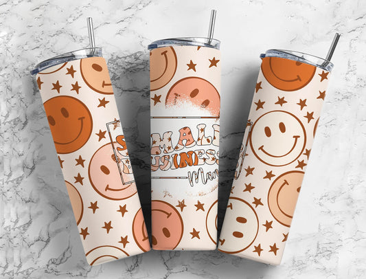 Retro smiley face 20oz Sublimation Tumbler Designs, small business 9.2 x 8.3” Straight Skinny Tumbler Wrap PNG