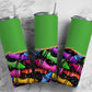 Crayon Teacher 20oz Sublimation Tumbler Designs, Green Gold Agate Line 9.2 x 8.3” Straight Skinny Tumbler Wrap PNG 166