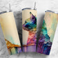 Cat 20oz Sublimation Tumbler Designs, Alcohol Ink Watercolor 9.2 x 8.3” Straight Skinny Tumbler, Tumbler Wrap PNG