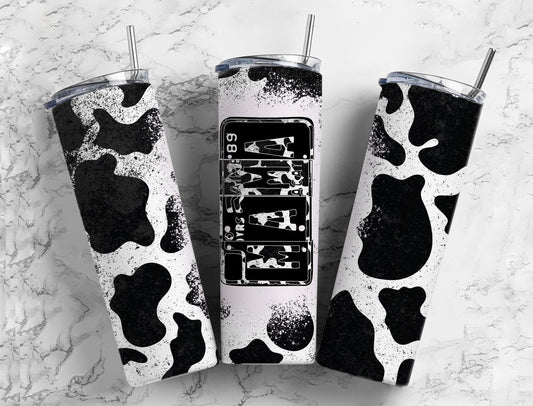 Cow Print 20oz Sublimation Tumbler Designs, 9.2 x 8.3” Straight Skinny Tumbler, Tumbler Wrap PNG