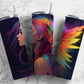 Rainbow hair girl 20oz Sublimation Tumbler Designs, colorful 9.2 x 8.3” Straight Skinny Tumbler Wrap PNG