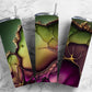 Green and purple 20oz Sublimation Tumbler Designs, Gold leaf 9.2 x 8.3” Straight Skinny Tumbler Wrap PNG