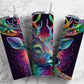 Colorful deer 20oz Sublimation Tumbler Designs, Rainbow neon 9.2 x 8.3” Straight Skinny Tumbler Wrap PNG