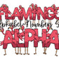 Flamingo Doodle Letters Alphabet with Uppercase and Numbers PNG, Alphabet PNG Digital Download PNG