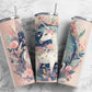 Unicorn 20oz Sublimation Tumbler Designs, Pastel floral 9.2 x 8.3” Straight Skinny Tumbler Wrap PNG