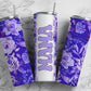 Purple Floral 20oz Sublimation Tumbler Designs, Retro Mama 9.2 x 8.3” Straight Skinny Tumbler Wrap PNG, Mom Tumbler