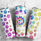 Rainbow Paws 20oz Sublimation Tumbler Designs, Boho Dog Mama 9.2 x 8.3” Straight Skinny Tumbler PNG