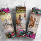 Pink Hat Horse 20oz Sublimation Tumbler Designs, Aztec Country Western 9.2 x 8.3” Straight Skinny Tumbler, Horse Lover Wrap PNG