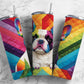 Pug 20oz Sublimation Tumbler Designs, Rainbow Patchwork Quilt 9.2 x 8.3” Straight Skinny Tumbler, Tumbler Wrap PNG