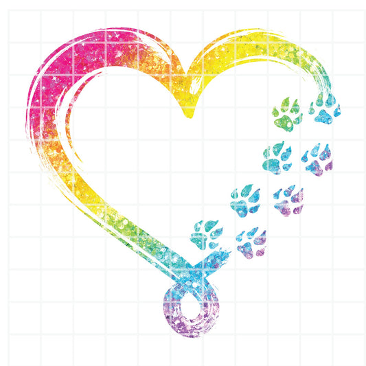 Rainbow Heart Png, Paw Print Png, Dog Lovers Png, Paw Clipart ,heart paw png, Dog Memorial Design, Dog Sublimation Design