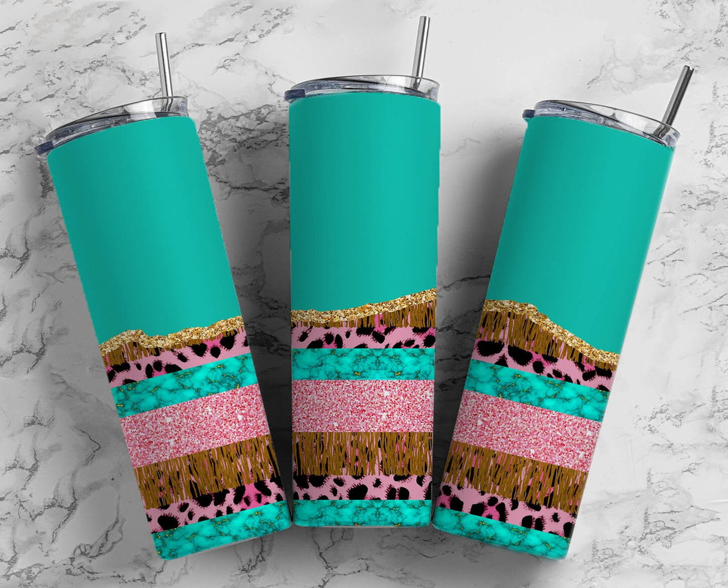 Turquoise Gem 20oz Sublimation Tumbler Designs, Country Stripe 9.2 x 8.3” Straight Skinny Tumbler Wrap 17