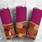 Pumpkin Fall Retro 20oz Sublimation Tumbler Designs, Purple Orange Aesthetic Floral 9.2 x 8.3” Straight Skinny Tumbler Wrap PNG 8