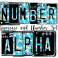 Blue Floral Number Plate Alphabet Uppercase Numbers PNG, Rustic FlowerAlphabet PNG Digital Download