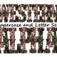 pink lightning bolt Doodle Letters Western Alphabet, Green camo Alphabet PNG, Entire Doodle Alphabet Uppercase and Numbers PNG