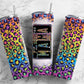 Rainbow Leopard Print 20oz Sublimation Tumbler Designs, Mama Number Plate9.2 x 8.3” Straight Skinny Tumbler, Tumbler Wrap PNG