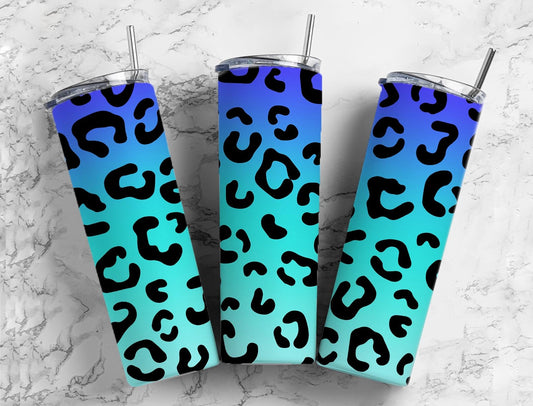 Blue gradient 20oz Sublimation Tumbler Designs, Leopard print 9.2 x 8.3” Straight Skinny Tumbler Wrap PNG (2023-04-18 09.34.39)