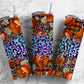 Pumpkin Fall 20oz Sublimation Tumbler Designs, Daisy Pumpkin 9.2 x 8.3” Straight Skinny Tumbler Wrap, Country Western PNG, Leopard Print