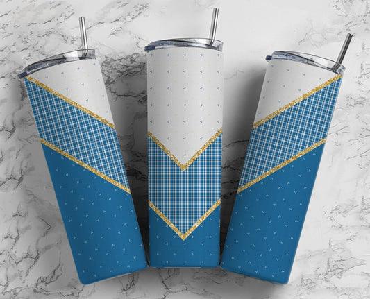 Simple Blue 20oz Sublimation Tumbler Designs, Aesthetic Blue 9.2 x 8.3” Straight Skinny Tumbler Wrap PNG 31