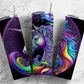 Neon unicorn 20oz Sublimation Tumbler Designs, Rainbow colorful 9.2 x 8.3” Straight Skinny Tumbler Wrap PNG