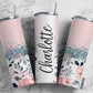 Pink wallpaper Flowers 20oz Sublimation Tumbler Designs, Floral 9.2 x 8.3” Straight Skinny Tumbler Wrap PNG 119