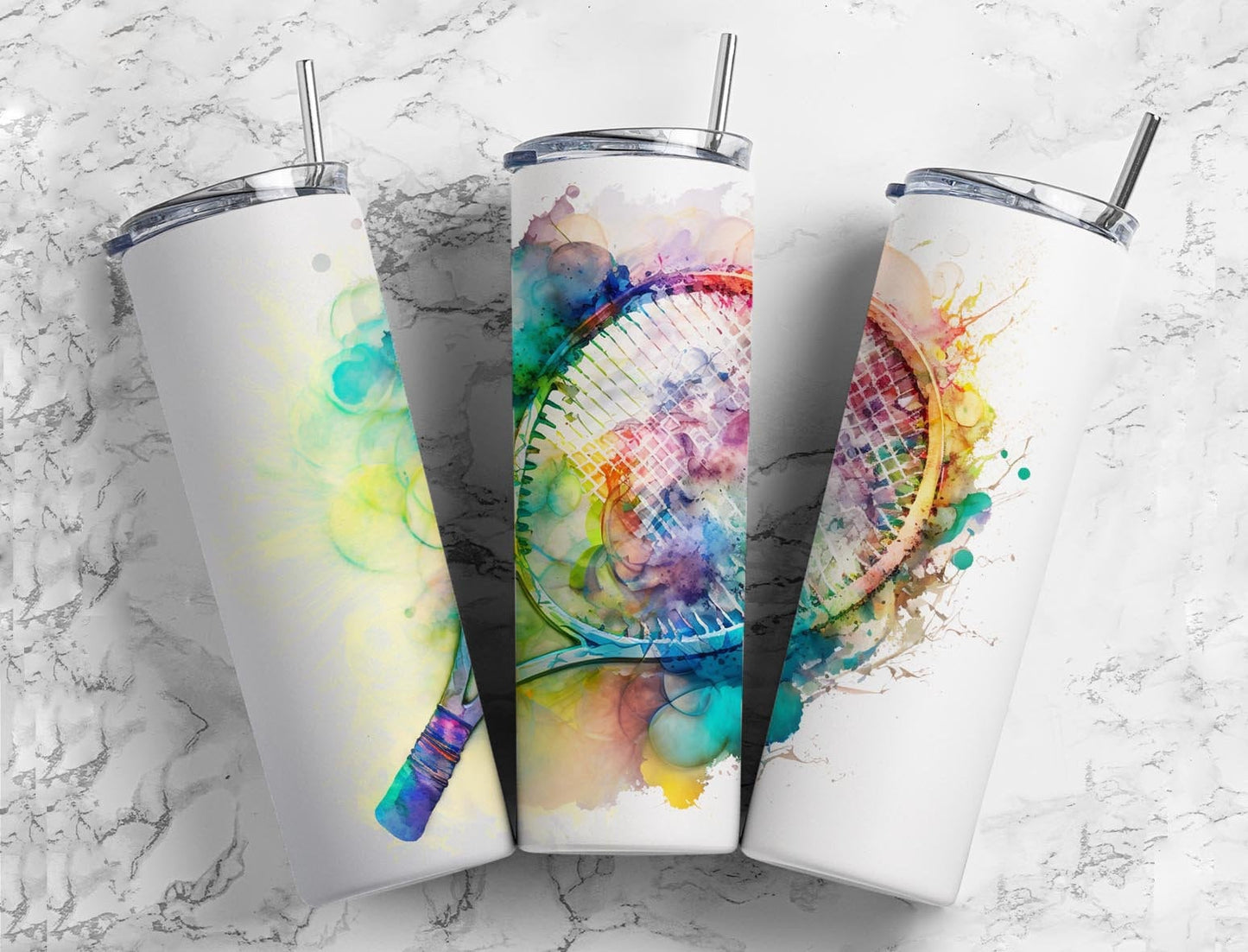 Tennis Sports 20oz Sublimation Tumbler Designs, Fitness Healthy 9.2 x 8.3” Straight Skinny Tumbler, Tumbler Wrap PNG