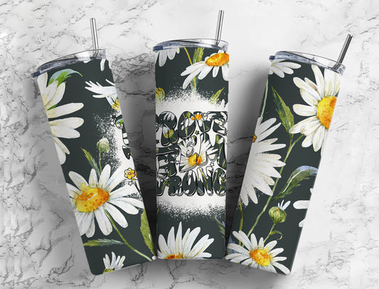 Daisy floral 20oz Sublimation Tumbler Designs, Prove them wrong 9.2 x 8.3” Straight Skinny Tumbler Wrap PNG