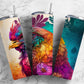 Rainbow chicken 20oz Sublimation Tumbler Designs, alcohol ink 9.2 x 8.3” Straight Skinny Tumbler Wrap PNG